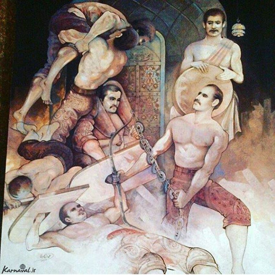 نقاشی از ورزش زورخانه ای