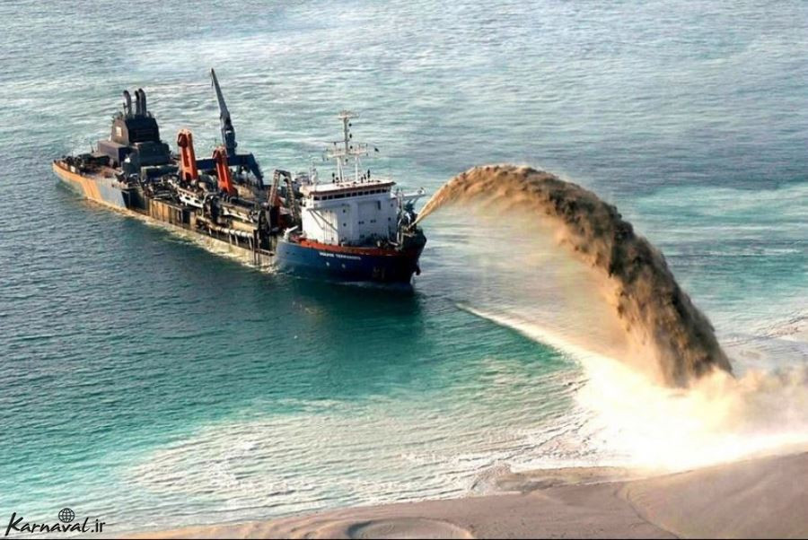 نحوه ساخت جزایر مصنوعی دبی
