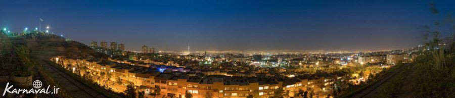 نمای شهر تهران در شب