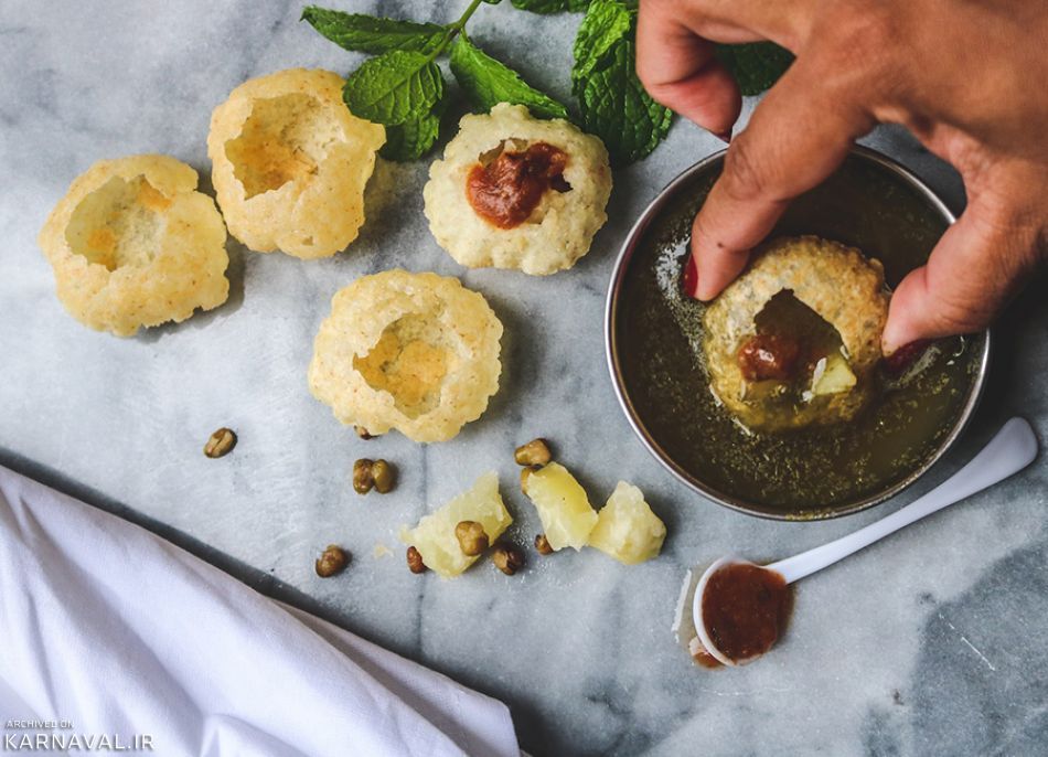 پنی پوری غذای هندی | Photo by : Unknown