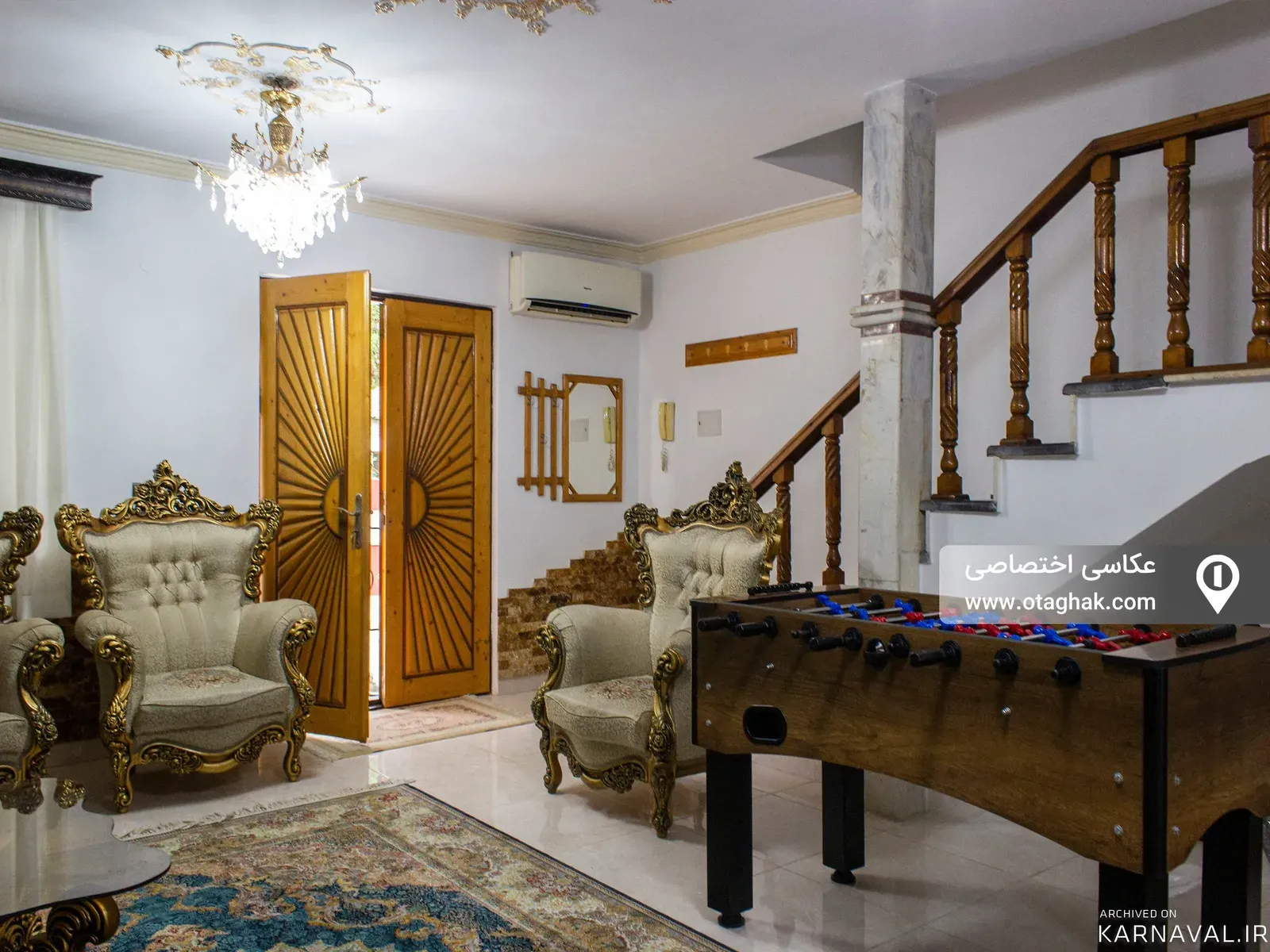 ویلا استخردار آبگرم گلستان با فوتبال دستی در بلوار معلم رامسر