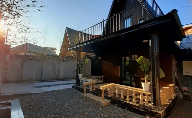 کلبه چوبی جکوزی دار رز (۲) شیرگاه کلبه چوبی جکوزی دار رز (۲) شیرگاه