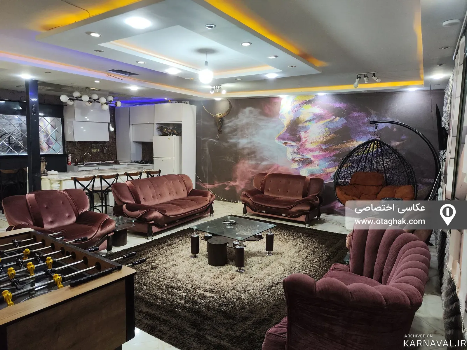 ویلا استخردار آبگرم خسرویه با فوتبال دستی وبیلیارد سهیلیه