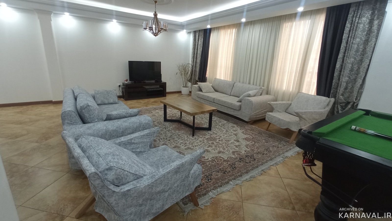 واحد آپارتمانی مبله سه خوابه در سعادت آباد