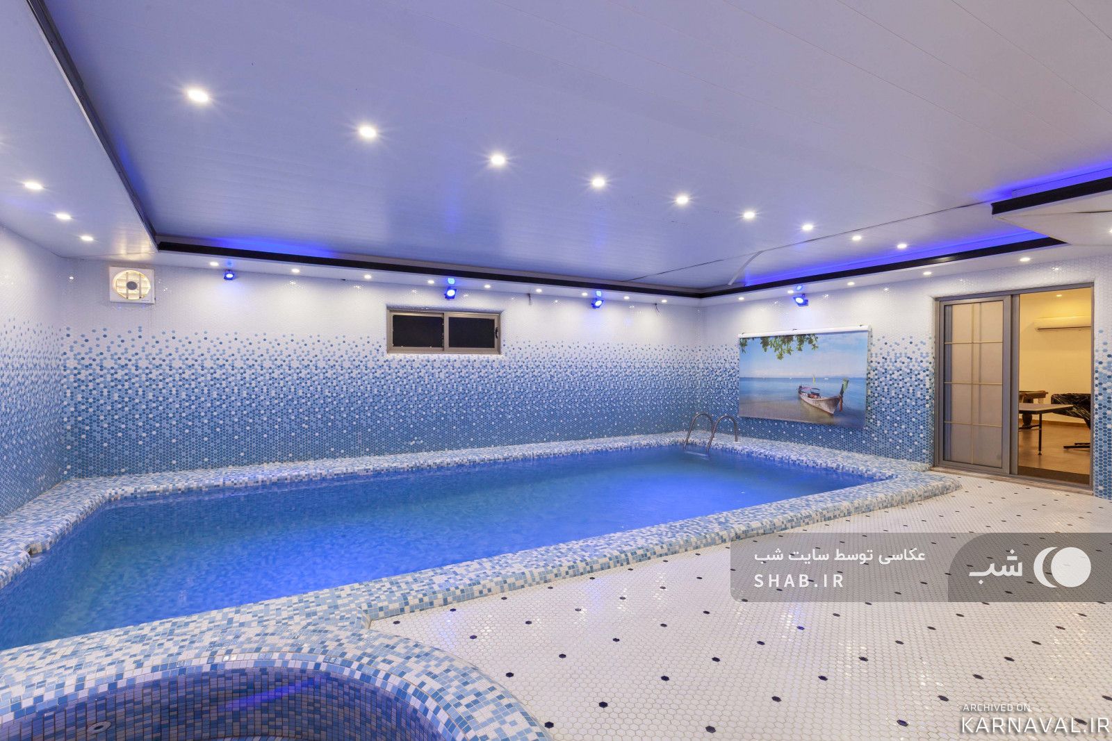 استخر همراه با سونا بخار و خشك و جکوزی، دوبلکس