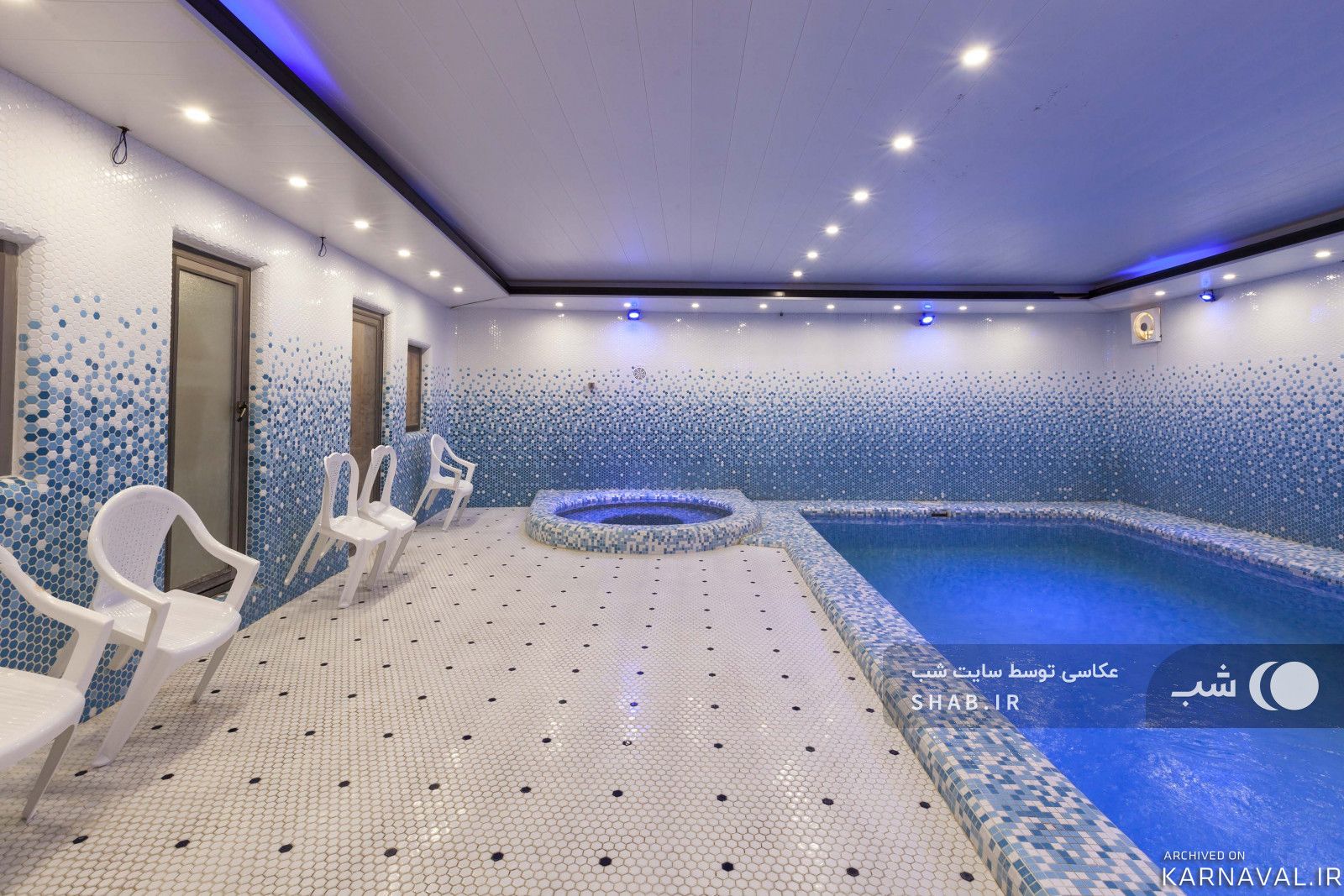 استخر همراه با سونا بخار و خشك و جکوزی، دوبلکس