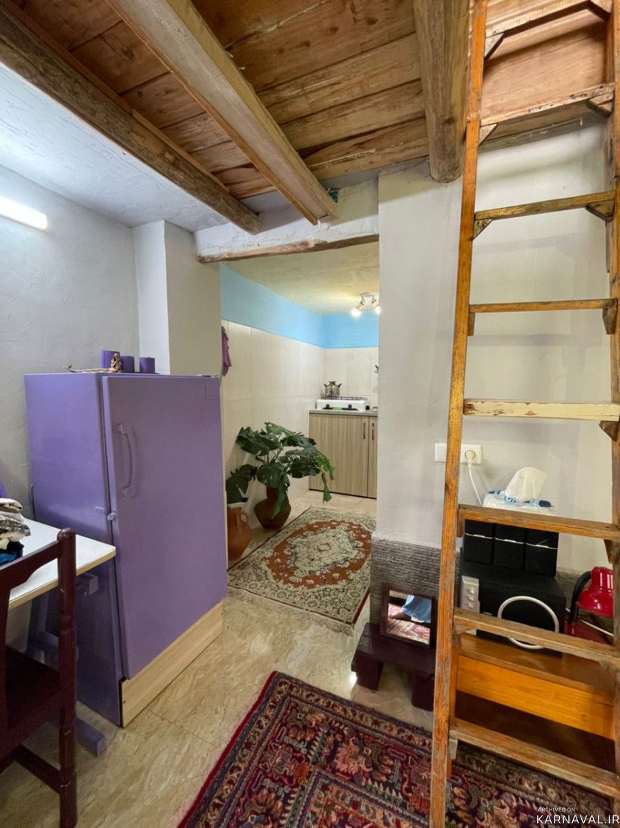 کلبه زیبا با سقف چوبی و وان (تاینی کابین)