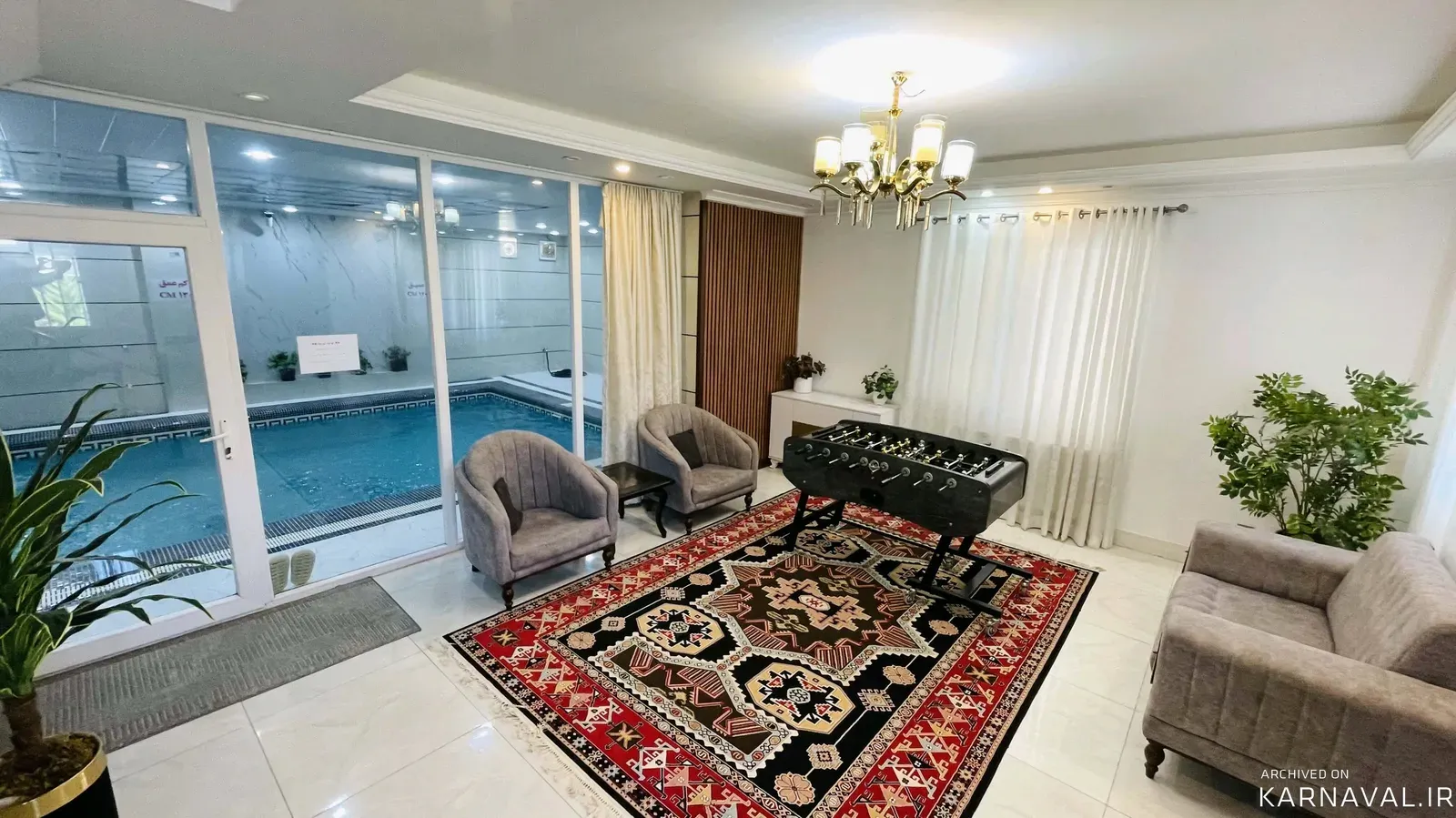 ویلا  استخردار آبگرم عمارت رومی نمک آبرود