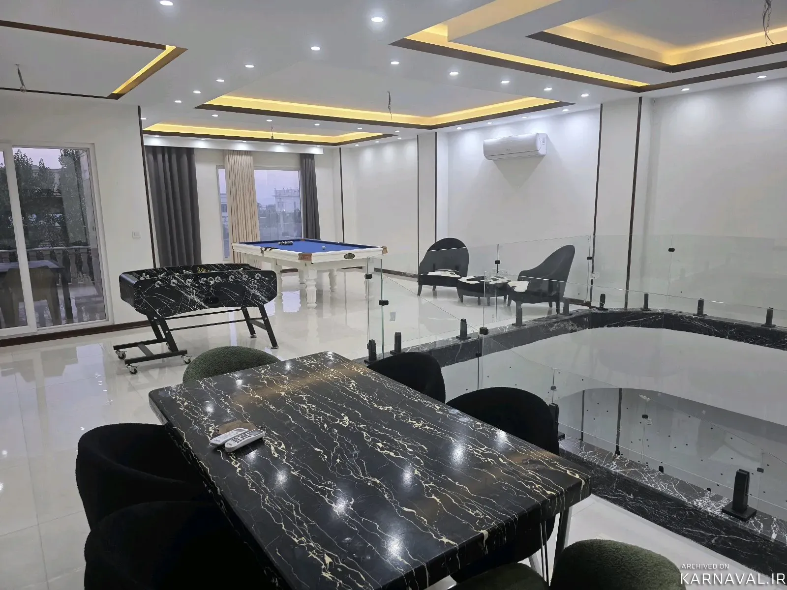 ویلا استخردار آبگرم عمارت شاهان با بیلیارد و فوتبالدستی کردان