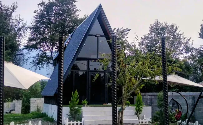 کلبه سوئیسی جنگلی با جکوزی ماسال کلبه سوئیسی جنگلی با جکوزی ماسال
